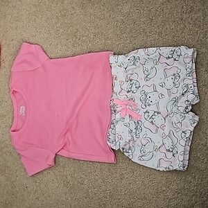 Set of  2 Disney Dumbo shorts 12m and Disney Baby pink shirt 12m